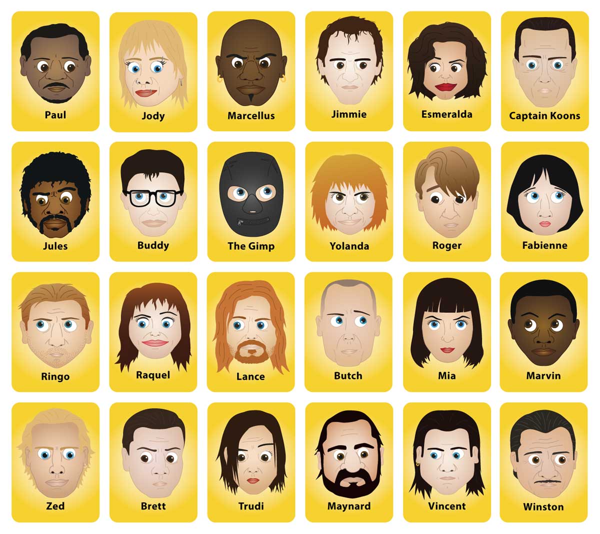 Pulp Fiction Guess Who by Joe Stone